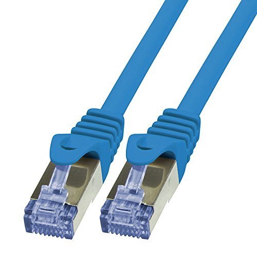 BIGtec LAN Kabel 2m Netzwerkkabel Ethernet Internet Patchkabel CAT.6a blau Gigabit SFTP doppelt geschirmt für Netzwerke Modem Router Switch 2 x RJ45 kompatibel zu CAT.5 CAT.6 CAT.7 Stecker von BIGtec