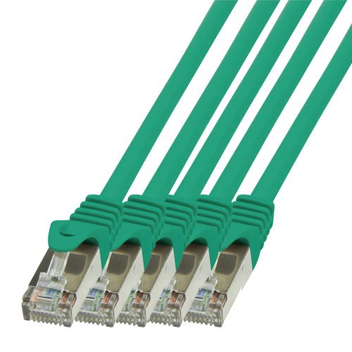 BIGtec LAN Kabel 5 Stück 10m Netzwerkkabel Ethernet Internet Patchkabel CAT.5 grün Gigabit Geschwindigkeit für Netzwerke Modem Router Switch 2 x RJ45 kompatibel zu CAT.6 CAT.6a CAT.7 Stecker von BIGtec