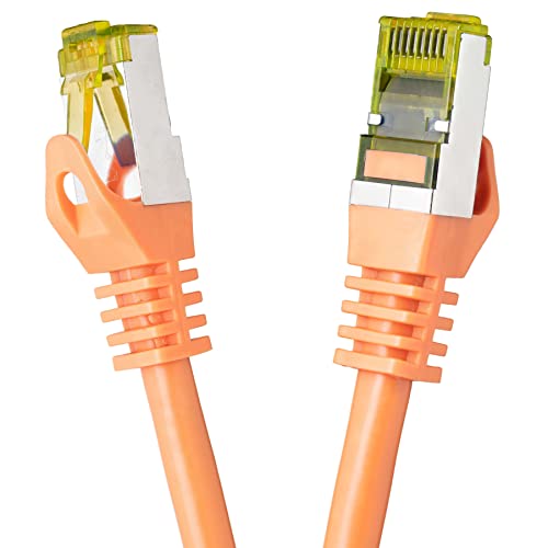 BIGtec LAN Kabel 50m Netzwerkkabel CAT7 Ethernet Internet Patchkabel CAT.7 orange Gigabit doppelt geschirmt Netzwerke Modem Router Switch 2 x Stecker RJ45 kompatibel zu CAT.5 CAT.6 CAT.6a CAT.8 BIGtec LAN Kabel 50m Netzwerkkabel CAT7 Ethernet Internet Patchkabel CAT.7 orange Gigabit doppelt geschirmt Netzwerke Modem Router Switch 2 x Stecker RJ45 kompatibel zu CAT.5 CAT.6 CAT.6a CAT.8 von BIGtec