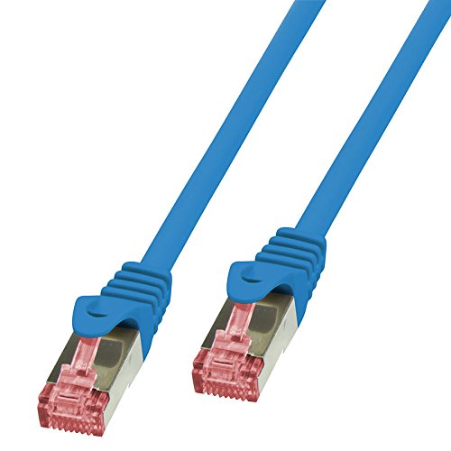 BIGtec LAN Kabel 50m Netzwerkkabel Ethernet Internet Patchkabel CAT.6 blau Gigabit SFTP doppelt geschirmt für Netzwerke Modem Router Switch 2 x RJ45 kompatibel zu CAT.5 CAT.6a CAT.7 Stecker von BIGtec