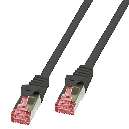 BIGtec LAN Kabel 50m Netzwerkkabel Ethernet Internet Patchkabel CAT.6 schwarz Gigabit SFTP doppelt geschirmt für Netzwerke Modem Router Switch 2 x RJ45 kompatibel zu CAT.5 CAT.6a CAT.7 Stecker von BIGtec