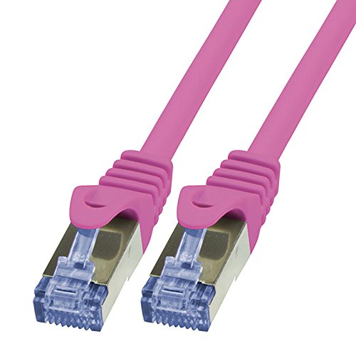 BIGtec LAN Kabel 5m Netzwerkkabel Ethernet Internet Patchkabel CAT.6a Magenta Gigabit SFTP doppelt geschirmt für Netzwerke Modem Router Switch 2 x RJ45 kompatibel zu CAT.5 CAT.6 CAT.7 Stecker von BIGtec