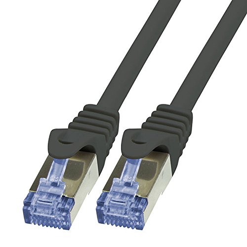 BIGtec LAN Kabel 5m Netzwerkkabel Ethernet Internet Patchkabel CAT.6a schwarz Gigabit SFTP doppelt geschirmt für Netzwerke Modem Router Switch 2 x RJ45 kompatibel zu CAT.5 CAT.6 CAT.7 Stecker von BIGtec