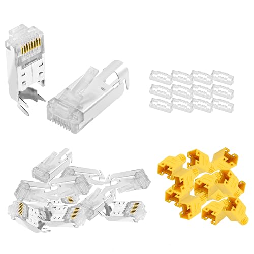 BIGtec RJ45 Stecker Netzwerkstecker 10 Stück Hirose TM11 gelb Hochgeschwindigkeits Verbindung für Fast Ethernet 100BASE-TX AWG 26-27 von BIGtec