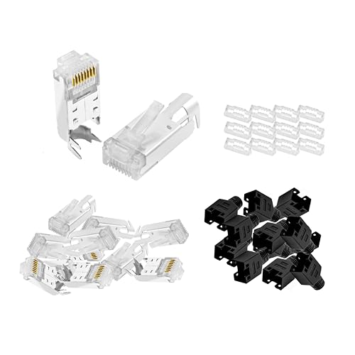 BIGtec RJ45 Stecker Netzwerkstecker 10 Stück Hirose TM11 schwarz Hochgeschwindigkeits Verbindung für Fast Ethernet 100BASE-TX AWG 26-27 von BIGtec