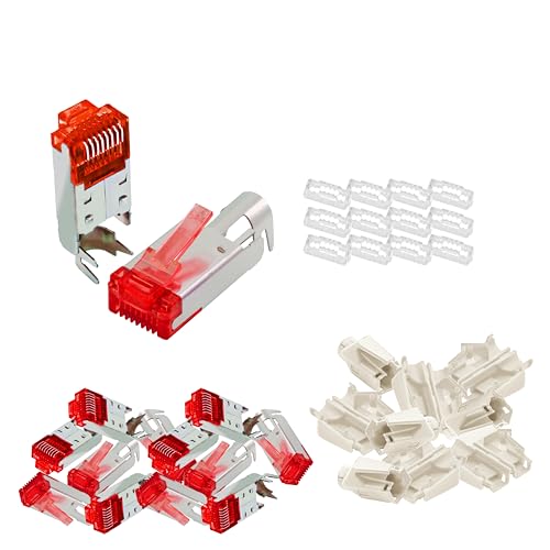 BIGtec RJ45 Stecker Netzwerkstecker 10 Stück Hirose TM21 beige Hochgeschwindigkeits Verbindung für Gigabit Ethernet 1000BASE-T und Fast Ethernet 100BASE-TX AWG 24-27 von BIGtec