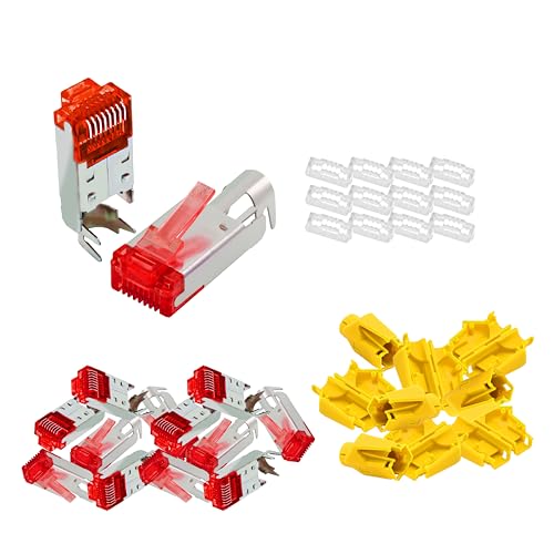 BIGtec RJ45 Stecker Netzwerkstecker 10 Stück Hirose TM21 gelb Hochgeschwindigkeits Verbindung für Gigabit Ethernet 1000BASE-T und Fast Ethernet 100BASE-TX AWG 24-27 von BIGtec