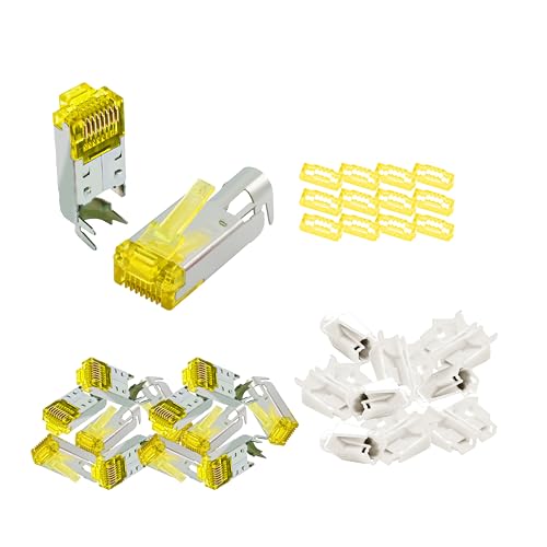 BIGtec RJ45 Stecker Netzwerkstecker 100 Stück Hirose TM31 Beige - Hochgeschwindigkeits Verbindung für 10G-Ethernet AWG 24-27 für CAT 6, 6a, 7 Kabel von BIGtec