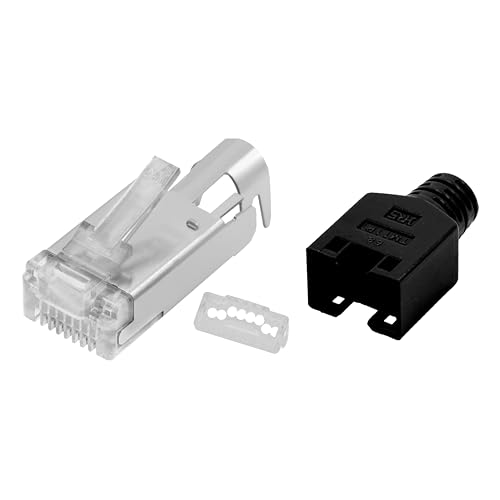 BIGtec RJ45 Stecker Netzwerkstecker 2 Stück Hirose TM11 schwarz Hochgeschwindigkeits Verbindung für Fast Ethernet 100BASE-TX AWG 26-27 von BIGtec