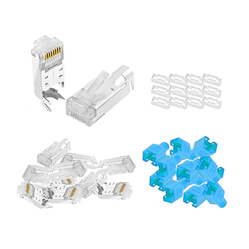 BIGtec RJ45 Stecker Netzwerkstecker 25 Stück Hirose TM11 blau Hochgeschwindigkeits Verbindung für Fast Ethernet 100BASE-TX AWG 26-27 von BIGtec