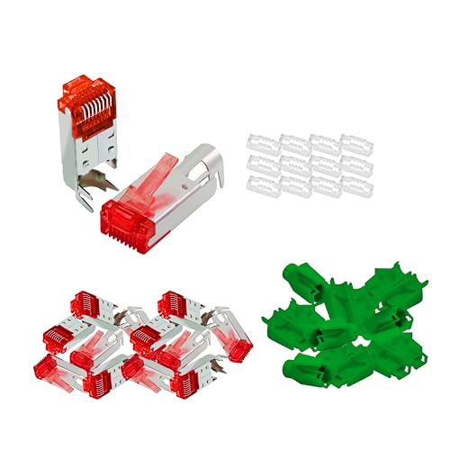 BIGtec RJ45 Stecker Netzwerkstecker 25 Stück Hirose TM21 grün Hochgeschwindigkeits Verbindung für Gigabit Ethernet 1000BASE-T und Fast Ethernet 100BASE-TX AWG 24-27 von BIGtec