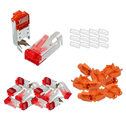 BIGtec RJ45 Stecker Netzwerkstecker 25 Stück Hirose TM21 orange Hochgeschwindigkeits Verbindung für Gigabit Ethernet 1000BASE-T und Fast Ethernet 100BASE-TX AWG 24-27 von BIGtec