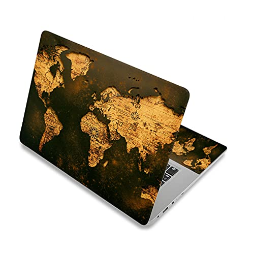 BIJIHUA Folie Sticker Skin Universal Weltkarte Laptop Aufkleber 17" Vinyl Notebook Skin 15,6" 15" Aufkleber 12"14" Computer Sticker Cover von BIJIHUA