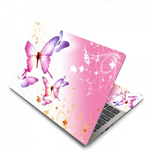 Folie Notebook Skin Rosa Schmetterling 10 11,6 13 13,3 14 15 15,6 17 Zoll Netbook Laptop Skin Aufkleber Wiederverwendbare Schutzfolie Aufkleber von BIJIHUA