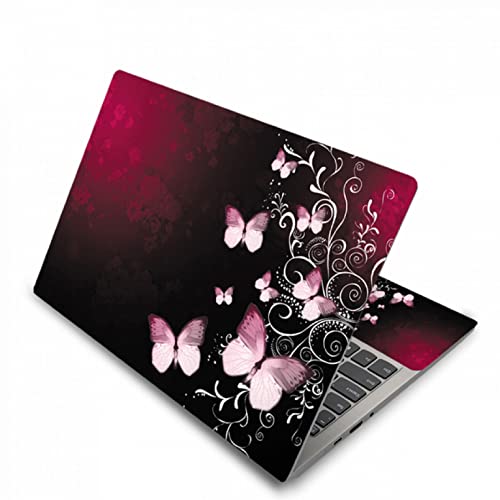Folie Notebook Skin Rosa Schmetterling 10 11,6 13 13,3 14 15 15,6 17 Zoll Netbook Laptop Skin Aufkleber Wiederverwendbare Schutzfolie Aufkleber von BIJIHUA