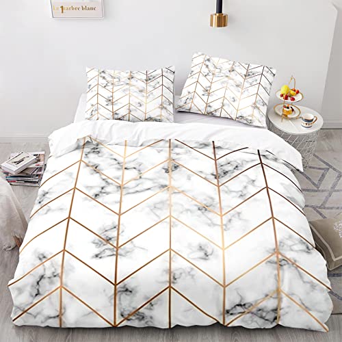 BIJOOT Bettwäsche Weiche Mikrofaser Linie Marmor Bettwäsche 135X200 Teenager 3D Drucken Bettwaren Mit 2 Stücke 80X80Cm Kissenbezügen 135 X 200 cm BIJOOT Bettwäsche Weiche Mikrofaser Linie Marmor Bettwäsche 135X200 Teenager 3D Drucken Bettwaren Mit 2 Stücke 80X80Cm Kissenbezügen 135 X 200 cm von BIJOOT