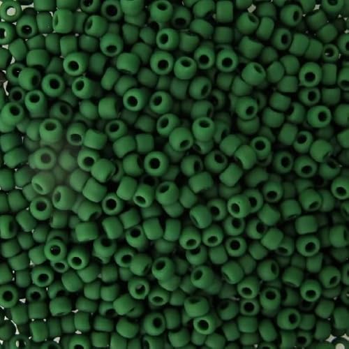 10 gramm TOHO Round Rocailles Seed Beads Japan 11/0 (2.2 mm) Opaque Frosted Pine Green 47HF von BIJOUX COMPONENTS
