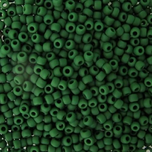 10 gramm TOHO Round Rocailles Seed Beads Japan 11/0 (2.2 mm) Opaque Frosted Pine Green 47HF von BIJOUX COMPONENTS