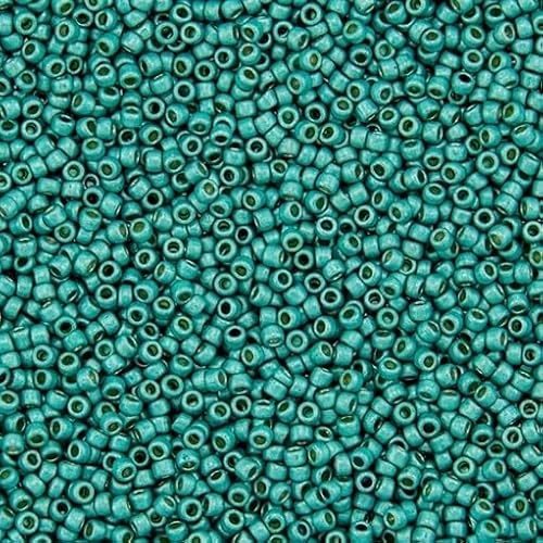 10 gramm TOHO Round Rocailles Seed Beads Japan 11/0 (2.2 mm) Permanent Finish Frosted GalvanizedTurquoise PF578F von BIJOUX COMPONENTS