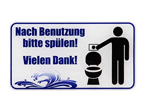 BIKE-label 3D Toiletten Klo Aufkleber Hinweisschild Bitte spülen WC 49 x 90 mm 900132 von BIKE-label