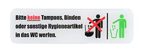 BIKE-label Klo Toiletten 3D Aufkleber Hygieneartikel Nicht in das WC 35 x 125 mm 900134VA von BIKE-label