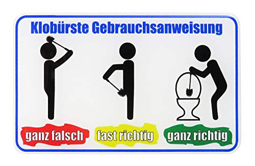 BIKE-label 3D Aufkleber Toiletten Klo Klobürste Gebrauchsanweisung WC 55 x 90 mm 900049 von BIKE-label