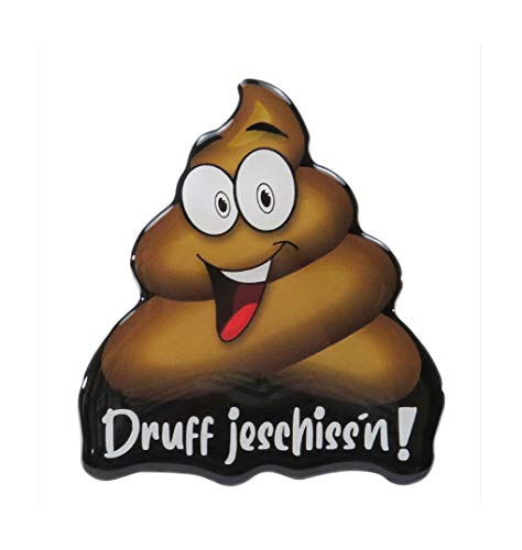 BIKE-label 3D Klo Toiletten Aufkleber Fun Toilettenschild Druff jeschissn WC 63 x 55 mm 900138-VA von BIKE-label