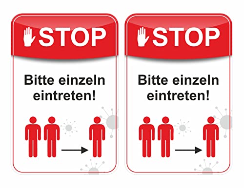 BIKE-label Aufkleber Hinweis Infektionsschutz Abstand Stop Bitte einzeln Eintreten X900260VA von BIKE-label