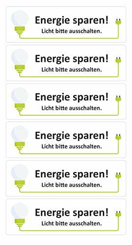 BIKE-label Energie sparen Aufkleber Licht bitte ausschalten Hinweisschild um Kosten zu senken X900247 von BIKE-label