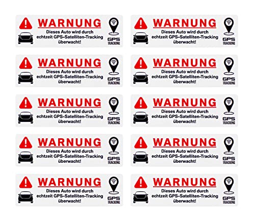 BIKE-label GPS Anti Diebstahl Aufkleber Sticker 10 Stück Alarm für Auto Kfz Fahrzeug X900274 von BIKE-label
