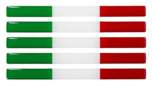 BIKE-label Italien 3D Aufkleber Flaggen 5 Stück je 120 x 10 mm Sticker für Auto Kfz Motorrad X300002VA von BIKE-label