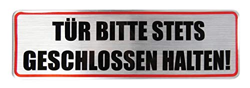 BIKE-label Tür Aufkleber 130 x 40 mm Alu Optik Tür geschlossen halten 900029 von BIKE-label