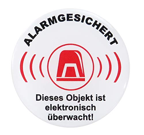 BIKE-label Warnschild 3D Aufkleber Dm 50 mm Alarmgesichert Alarmanlage 900024 von BIKE-label