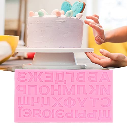 BIKING Silikon-Buchstaben-Kuchenform, Russische Buchstaben-Form Flüssigsilikon-Kuchen-Schokoladen-Form DIY Backform für Bäckerei zu Hause(Rosa) von BIKING