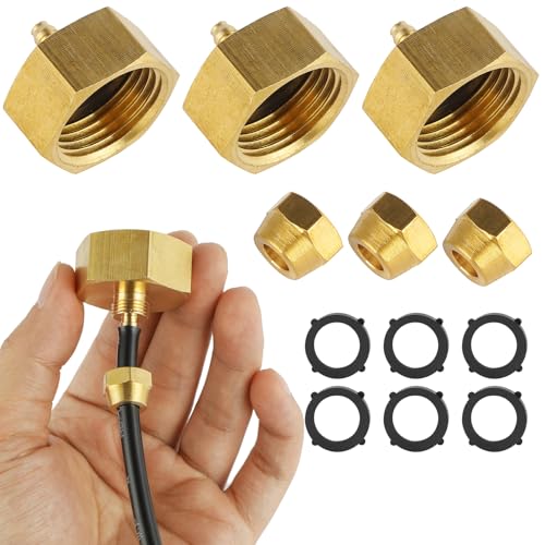 3er-Set Gartenschlauch-Adapter, Standard-Innengewinde (3/4 Zoll) auf 1/4 Zoll Bewässerungsschlauch, Messing Wasserhahn auf Schlauchadapter, Tropfbewässerungsschlauchverbinder, Nebelschlauchaufsatz von BILAL