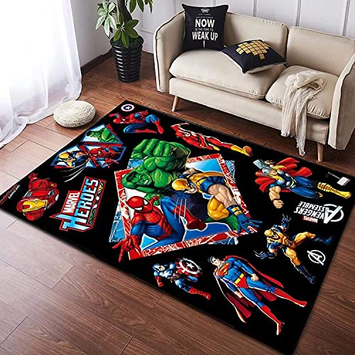 BILIVAN Avengers Anime-Teppich für Wohnzimmer Schlafzimmer Kinder Nachttisch Spider Gemustert für Jungen Schlafzimmer Farbe Rutschfester Teppich 50 * 80 von BILIVAN