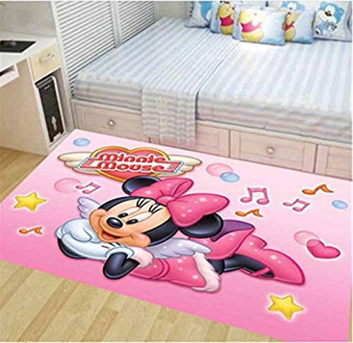 BILIVAN Langer Teppich Disney Mickey Wohnzimmer Teppich Kinderzimmer Mickey Mouse Schlafzimmer Nachttisch bezogen mit niedlicher Krabbelmatte Rutschfester Teppich (50 * 80 cm) von BILIVAN