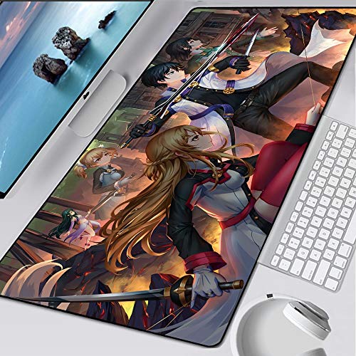 BILIVAN Sword Art Online Gaming-Mauspad, XXL, Gummi, rutschfest, für Gamer, Computer-Mauspad, Teppich für Tastatur, Schreibtisch, PC-Zubehör (800 x 300 x 3 mm, 8) von BILIVAN