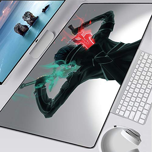 BILIVAN Sword Art Online Gaming-Mauspad, XXL, Gummi, rutschfest, für Gamer, Computer-Mauspad, Teppich für Tastatur, Schreibtisch, PC-Zubehör (900 x 400 x 3 mm, 4) von BILIVAN