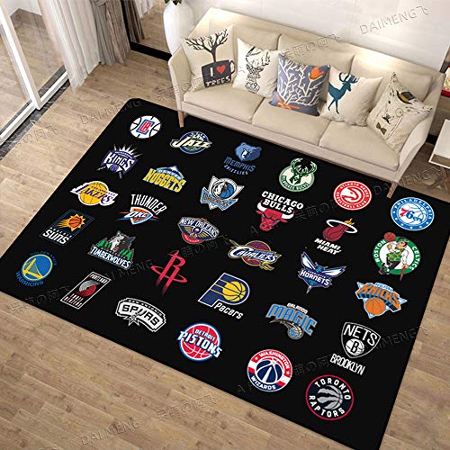 BILIVAN Teppich NBA Basketball Teppich Wohnzimmer Sofa Couchtisch Schlafzimmer Schlafzimmer Persönlichkeit Kreative Rechteckige Matte Tide Brand Boy Room (120 * 160 cm) von BILIVAN