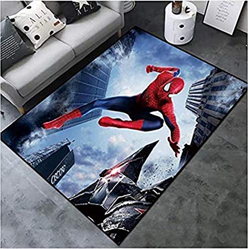 BILIVAN Teppich Spiderman Wohnzimmer Marvel Modern Spielmatte Cartoon leicht zu reinigen Schlafzimmer (100 x 150 cm) von BILIVAN