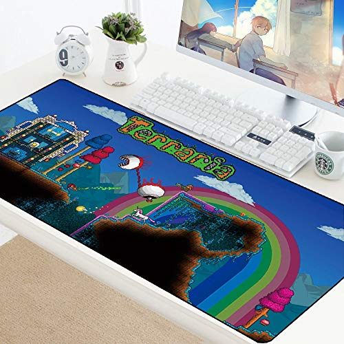 BILIVAN Terraria Mauspad, Padmaus, Gaming-Mauspad, großes XL-Mauspad, Speed-Gamer, Computer-Schreibtisch-Pad, Notizbuch, Mauspad, PC-Gummimatte (900 x 400 x 3 mm, 5) von BILIVAN