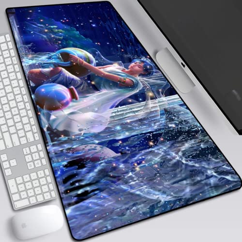 BILIVAN Twelve Constellations Mauspad Oversized Office Computer Keyboard Pad Cartoon Lock Edge Notebook Writing Desk Pad (800*300mm,2) von BILIVAN