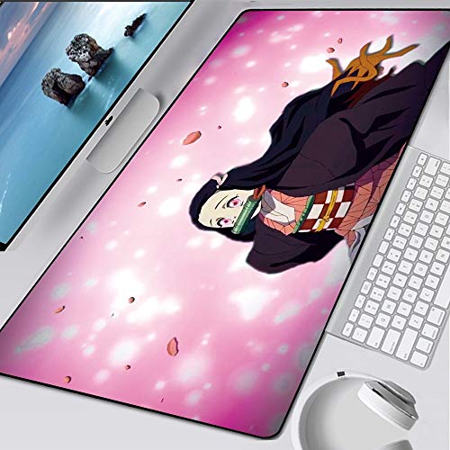 BILIVAN XL Anime Kimetsu No Yaiba Pad Mouse HD Print Computer Gamer Locking Edge Mousepad XXL Tastatur PC Mäuse Matten Pad für csgo (900 x 400 x 3 mm, 11) von BILIVAN