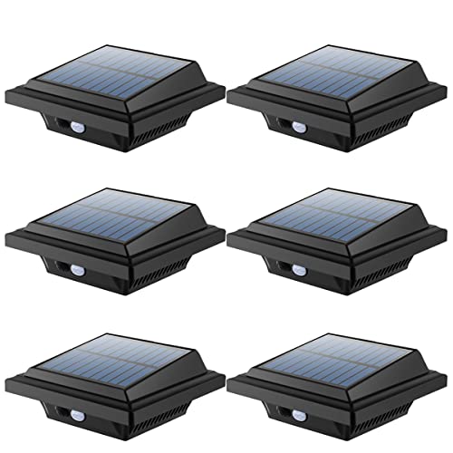 BILLION DUO Dachrinne Solarleuchte mit Bewegungsmelder 40 LEDs | Solarlampen für Außen | Schwarz Gartenbeleuchtung Kaltweißes Solarlicht, 3W PIR Sicherheitswandleuchte Außenlampe für Garage, Patio von BILLION DUO