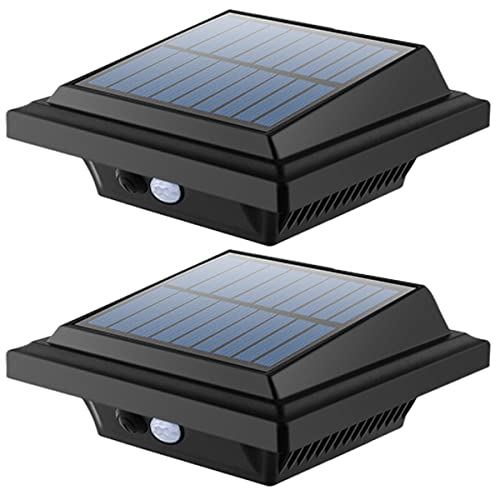 BILLION DUO Dachrinne Solarleuchte mit Bewegungsmelder 40 LEDs | Solarlampen für Außen | Schwarz Gartenbeleuchtung Kaltweißes Solarlicht, 3W PIR Sicherheitswandleuchte Außenlampe für Garage, Patio von BILLION DUO