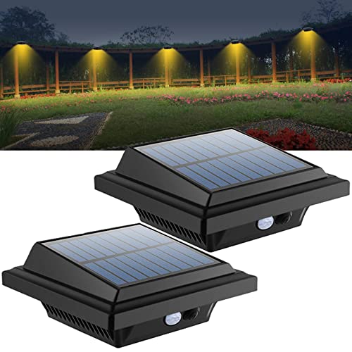 BILLION DUO Dachrinne Solarleuchte mit Bewegungsmelder 40 LEDs | Solarlampen für Außen | Schwarz Gartenbeleuchtung Warmweißes Solarlicht, 3W PIR Sicherheitswandleuchte Außenlampe für Garage, Patio von BILLION DUO