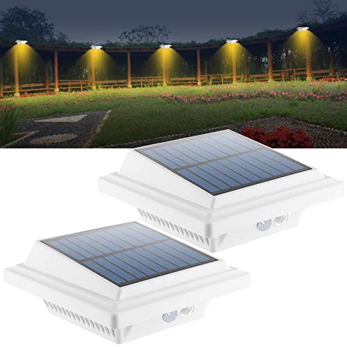 Dachrinne Solarleuchte mit Bewegungsmelder,【Hohe Qualität 40LED】Solarlampen für Außen, Weiße Gartenbeleuchtung Warmweißes Solarlicht, 3W PIR Sicherheitswandleuchte Außenlampe für Garten-2 Stücke von BILLION DUO