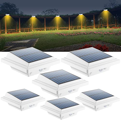 Dachrinne Solarleuchte mit Bewegungsmelder,【Hohe Qualität 40LED】Solarlampen für Außen, Weiße Gartenbeleuchtung Warmweißes Solarlicht, 3W PIR Sicherheitswandleuchte Außenlampe für Garten-6 Stücke von BILLION DUO