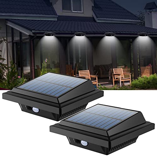 Dachrinne Solarleuchte mit Bewegungsmelder 40 LEDs | BILLION DUO Solarlampen für Außen | Schwarz Gartenbeleuchtung Kaltweißes Solarlicht, 3W PIR Sicherheitswandleuchte Außenlampe für Garage von BILLION DUO